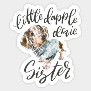 Chocolate Dapple Doxie Sister Sticker